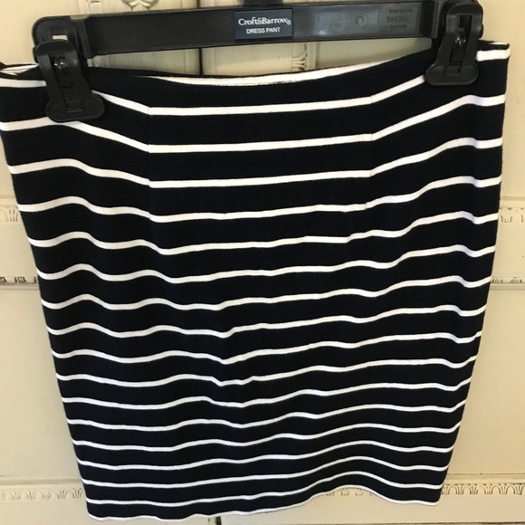 Black and White Striped Banana Republic Work Skirt - Picture 2 of 3